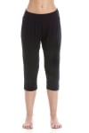 Camille Womens Soft Cotton Blend Black Yoga Pants